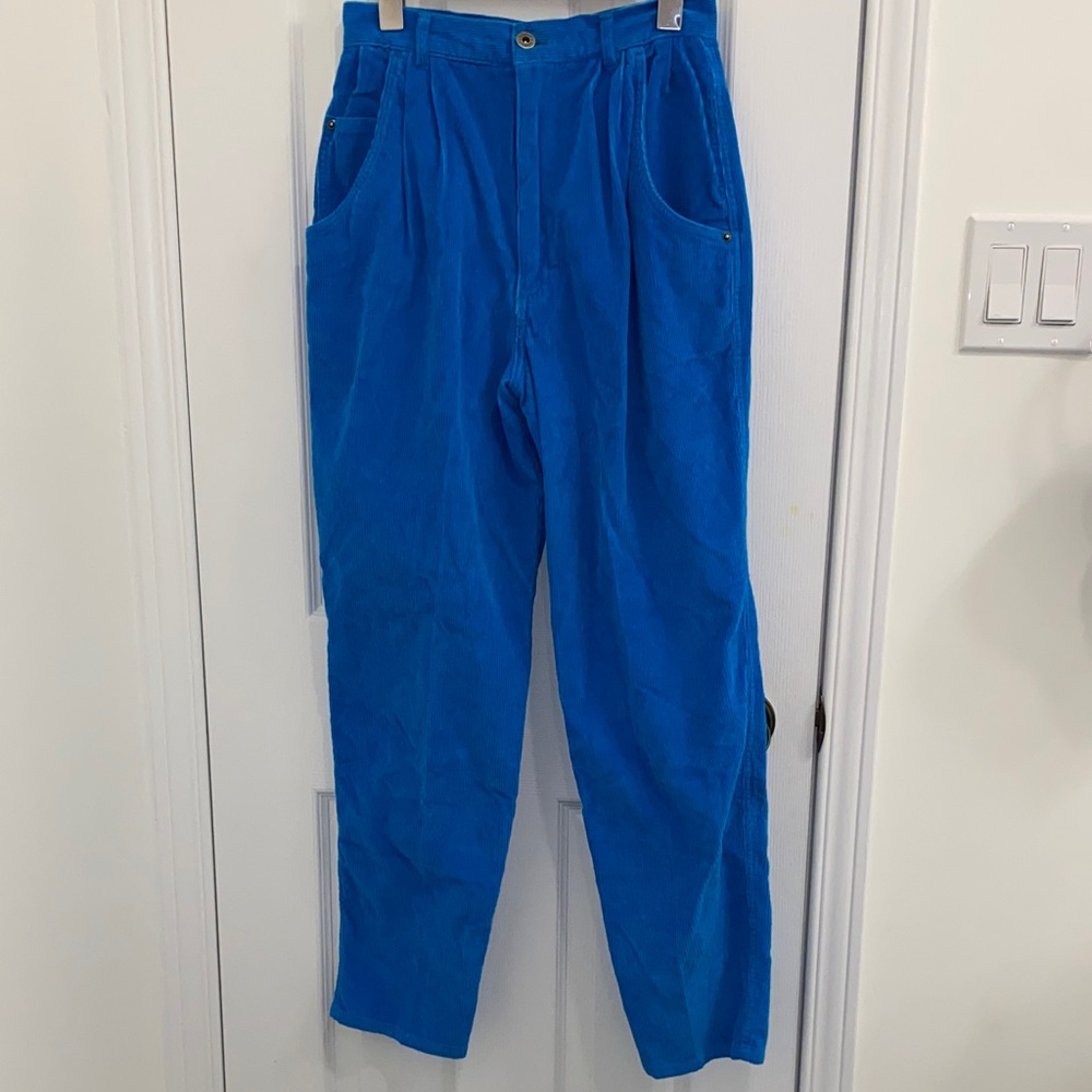 Vintage 💯 Cotton Bon Jour Blue Corduroys, Size 10
